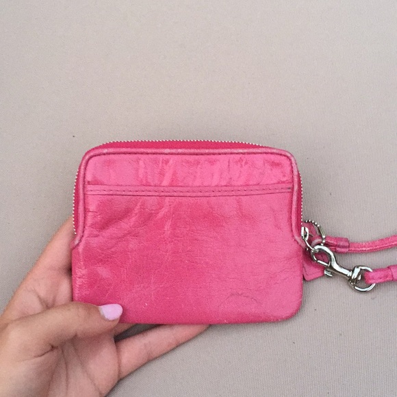 COACH hot pink poppy wristlet - Picture 3 of 5
